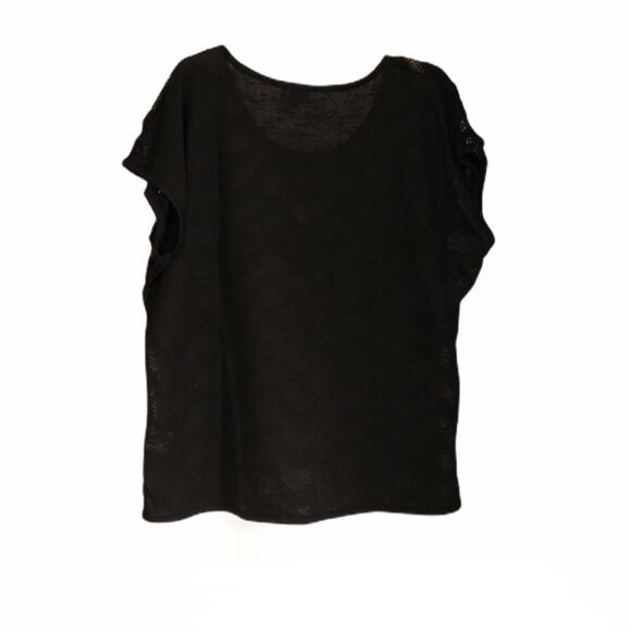 🔴 3 for $15 Coline Black Geo Mesh Overlay Tee - Picture 3 of 5